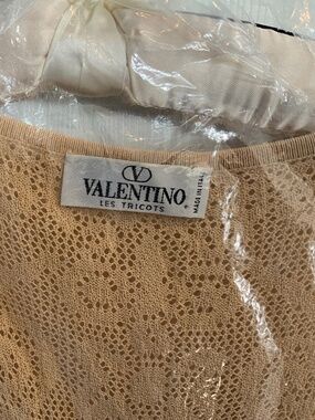 Vintage Valentino Les Tricots Italian Knit Sleeveless Tunic Top - Beige